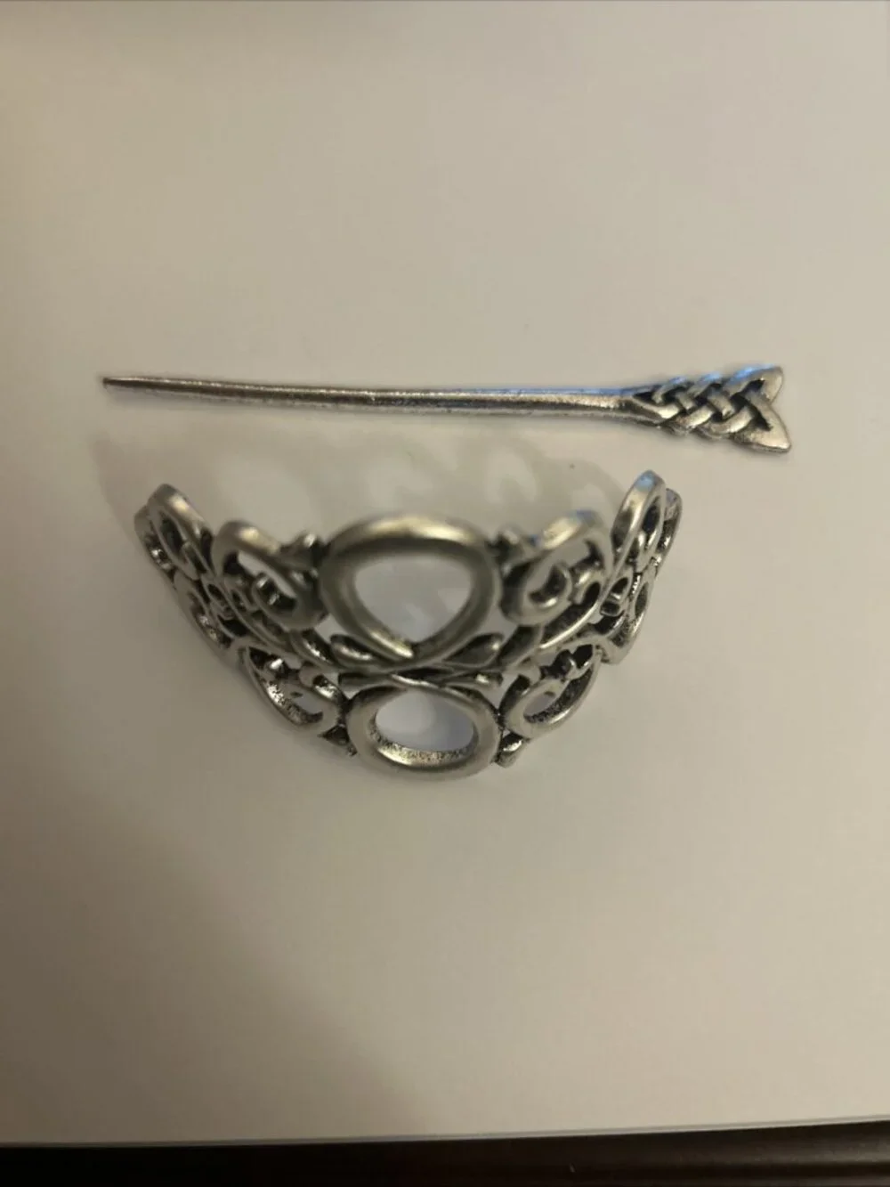 Celtic Hair Barrette Clip Antique Silver Zinc Alloy Celtic Medieval Design